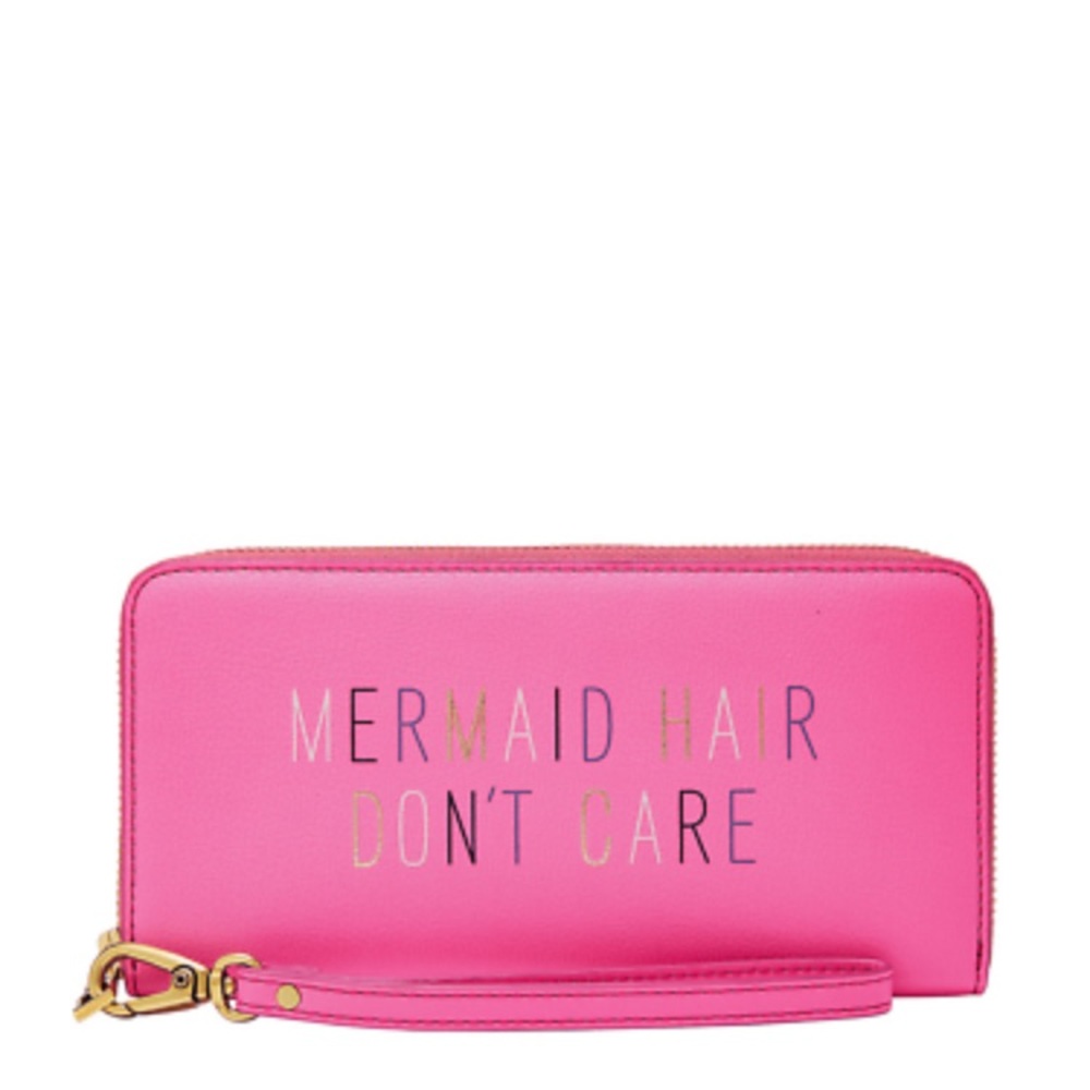 Fossil leather wallet wristlet mermaid - Picture 2 of 5